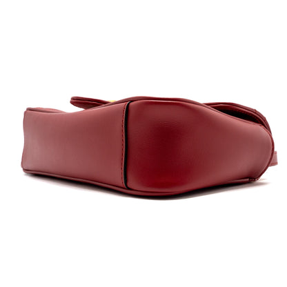 Gucci mini GG marmont shoulder bag calfskin red