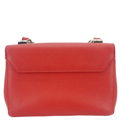 LOUIS VUITTON Lockme II BB  Pebbled Leather Crossbody Bag Rubis