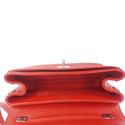 LOUIS VUITTON Lockme II BB  Pebbled Leather Crossbody Bag Rubis