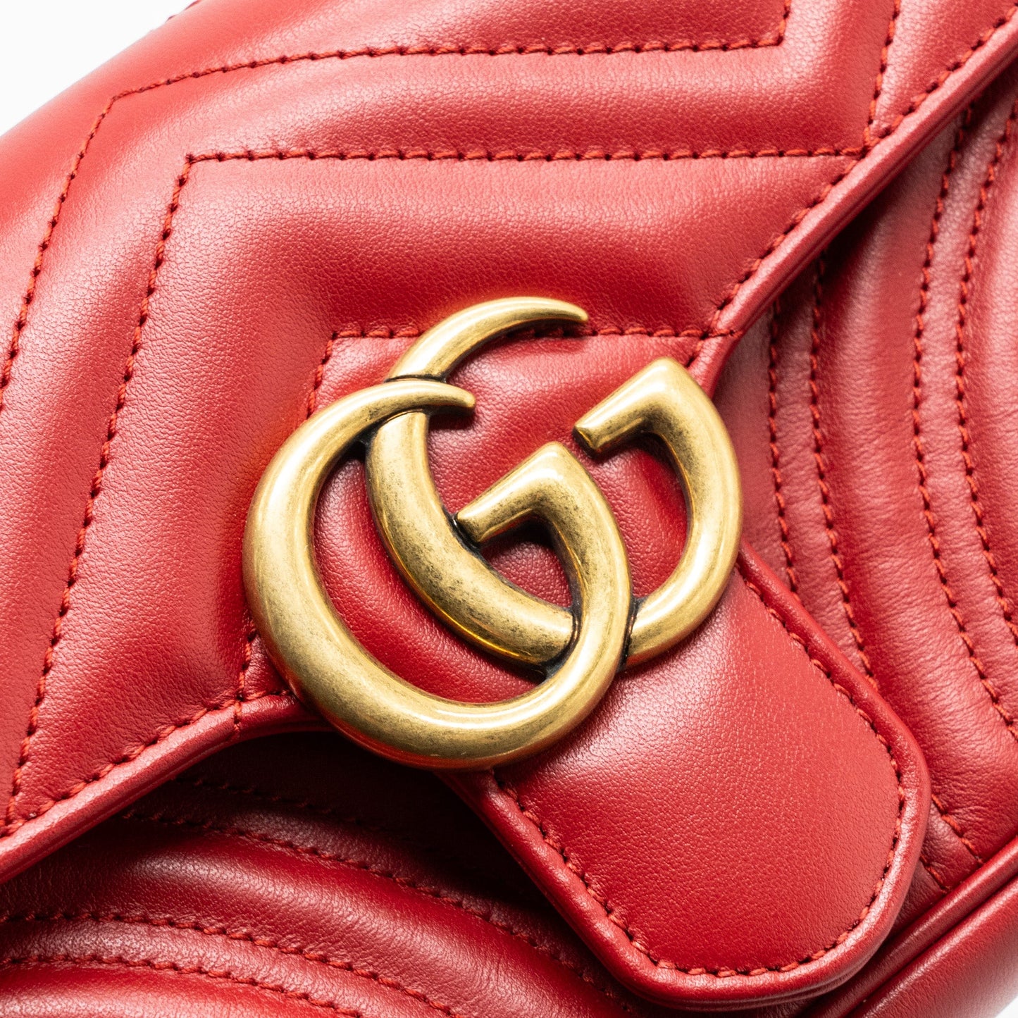 Gucci mini GG marmont shoulder bag calfskin red