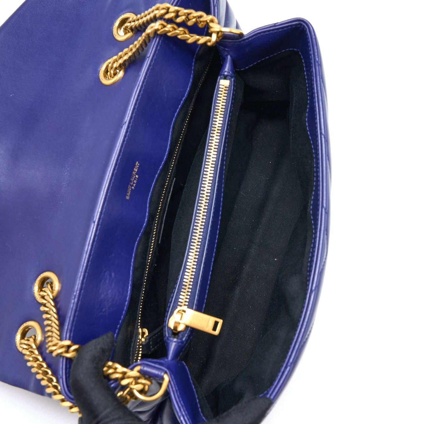 Saint Laurent/YSL Medium Loulou Shoulder Bag Calfskin Blue GHW