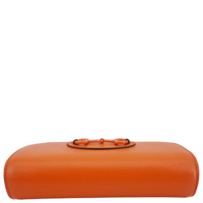 GUCCI Horsebit 1955 Mini Leather Shoulder Bag Orange 724713