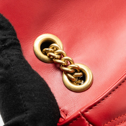 Gucci mini GG marmont shoulder bag calfskin red