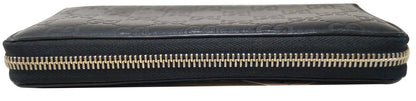 GUCCI GG Guccissima Leather Black Long Wallet