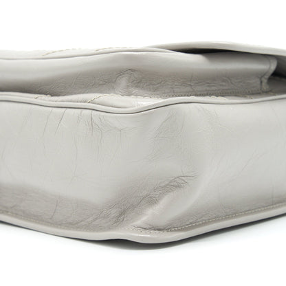 Saint Laurent Medium Niki Bag Calfskin Light Grey With Ruthenium Hardware