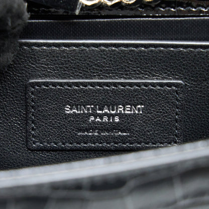 Saint Laurent Kate with Tassel Chain Bag Croc Embossed Calfskin Black SHW