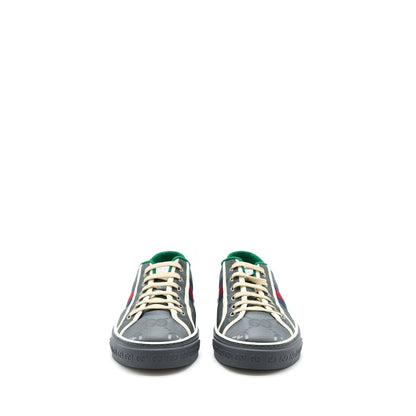Gucci Size 10 Men‘s Sneakers Off the Grid Webbing-Trimmed Monogrammed Econyl Canvas