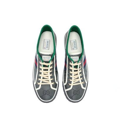 Gucci Size 10 Men‘s Sneakers Off the Grid Webbing-Trimmed Monogrammed Econyl Canvas