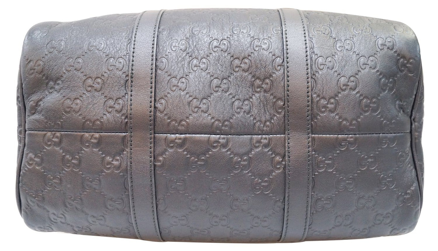 GUCCI 265697 GG Guccissima Leather Black Boston Bag