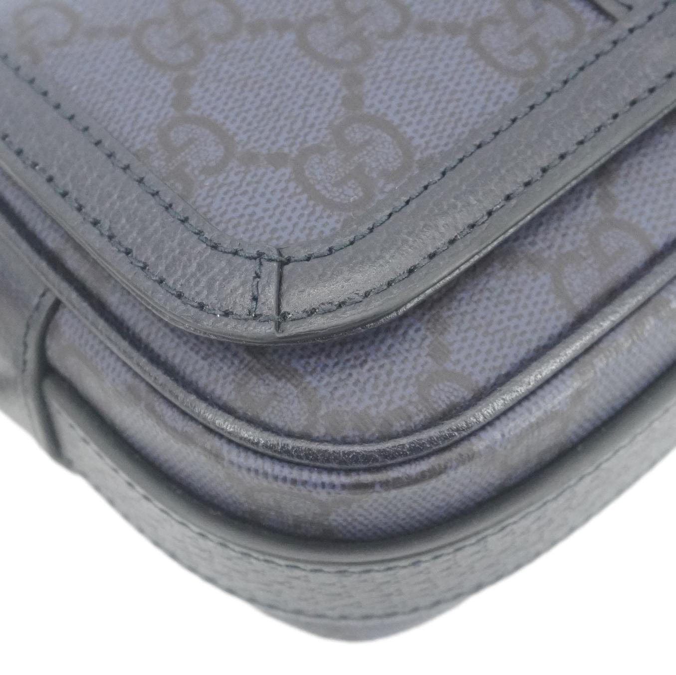 GUCCI Ophidia Super Mini GG Supreme Canvas Shoulder Bag Navy Blue 795466