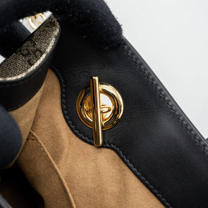 Gucci small GG padlock shoulder bag GG supreme canvas black
