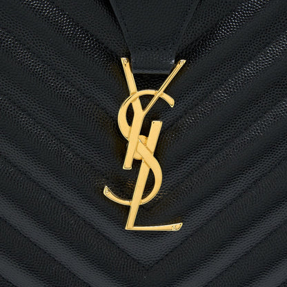 Saint Laurent/YSL Chevron Tote Bag Black GHW