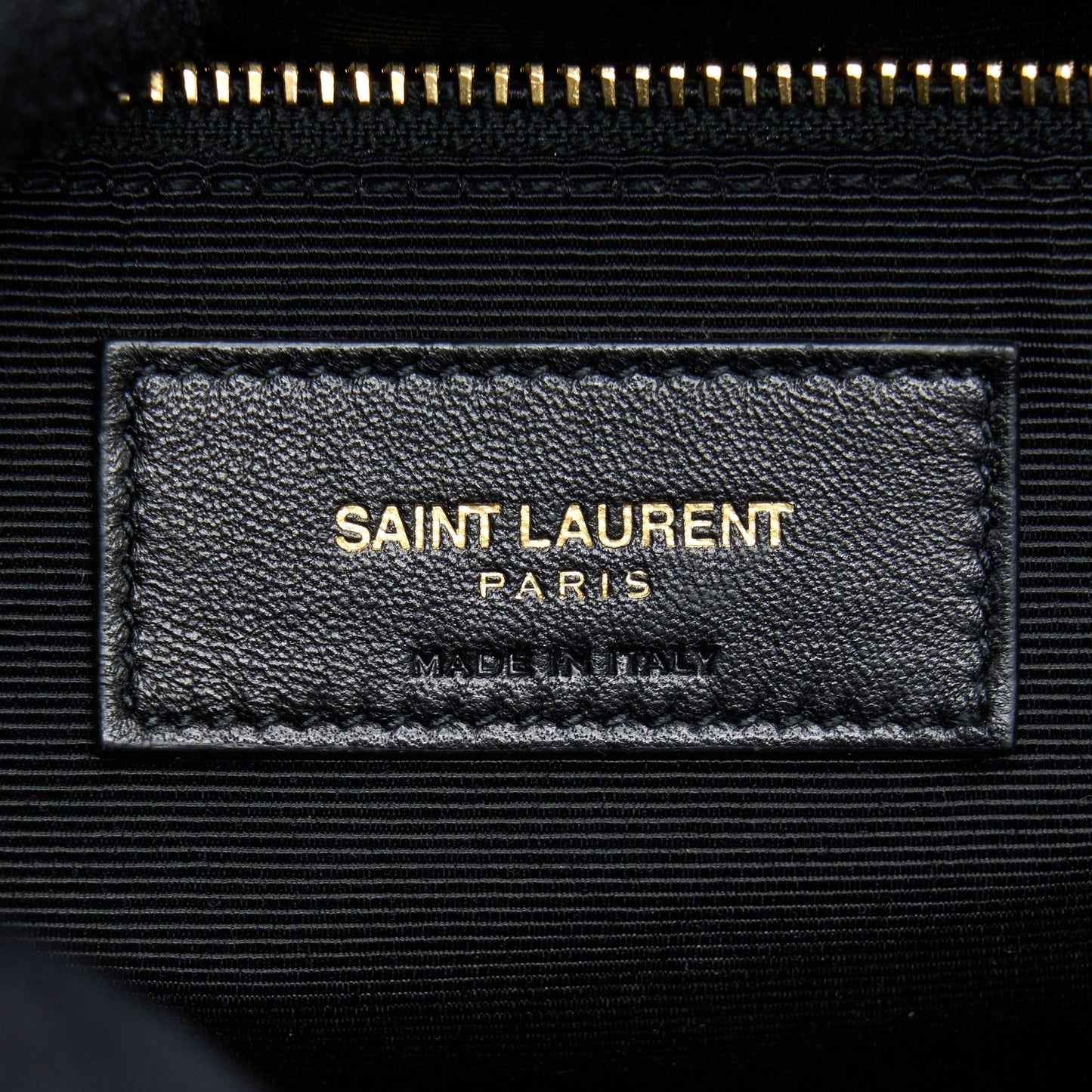Saint Laurent/YSL Chevron Tote Bag Black GHW