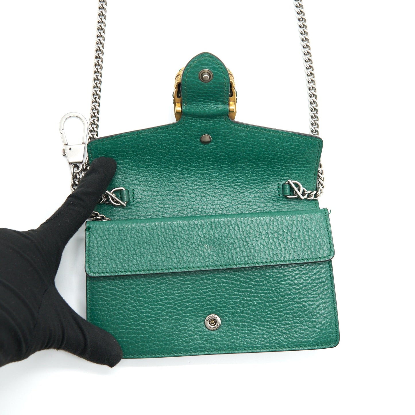 Gucci Super Mini Dionysus Green Gold And Silver Hardware