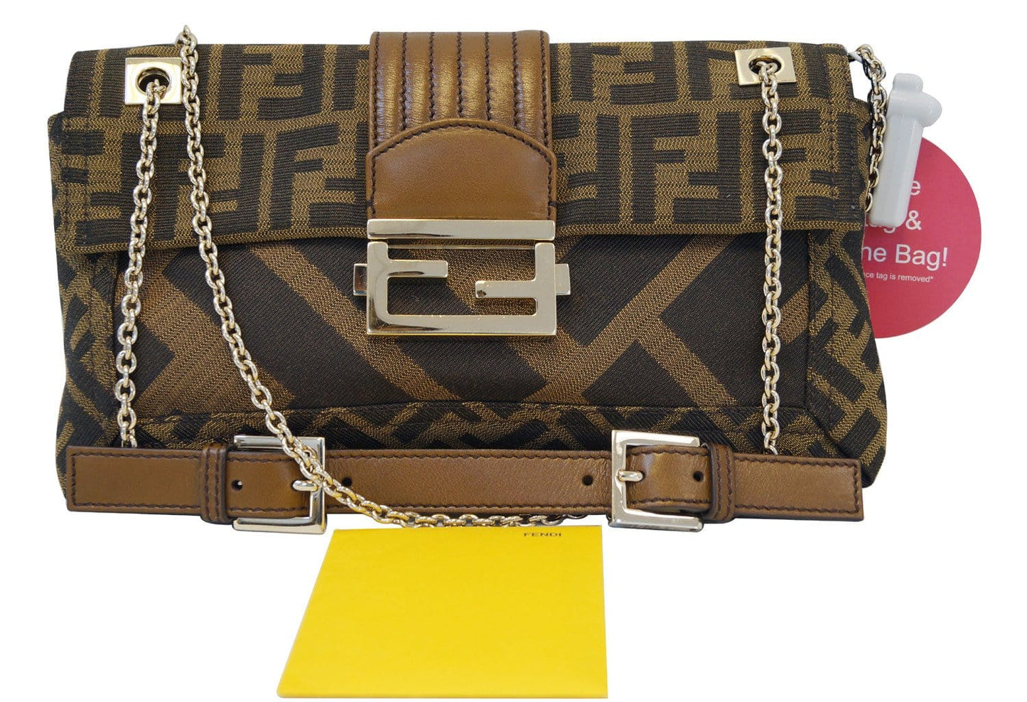 Fendi Zucca Canvas Leather Brown Shoulder Bag - Final Call