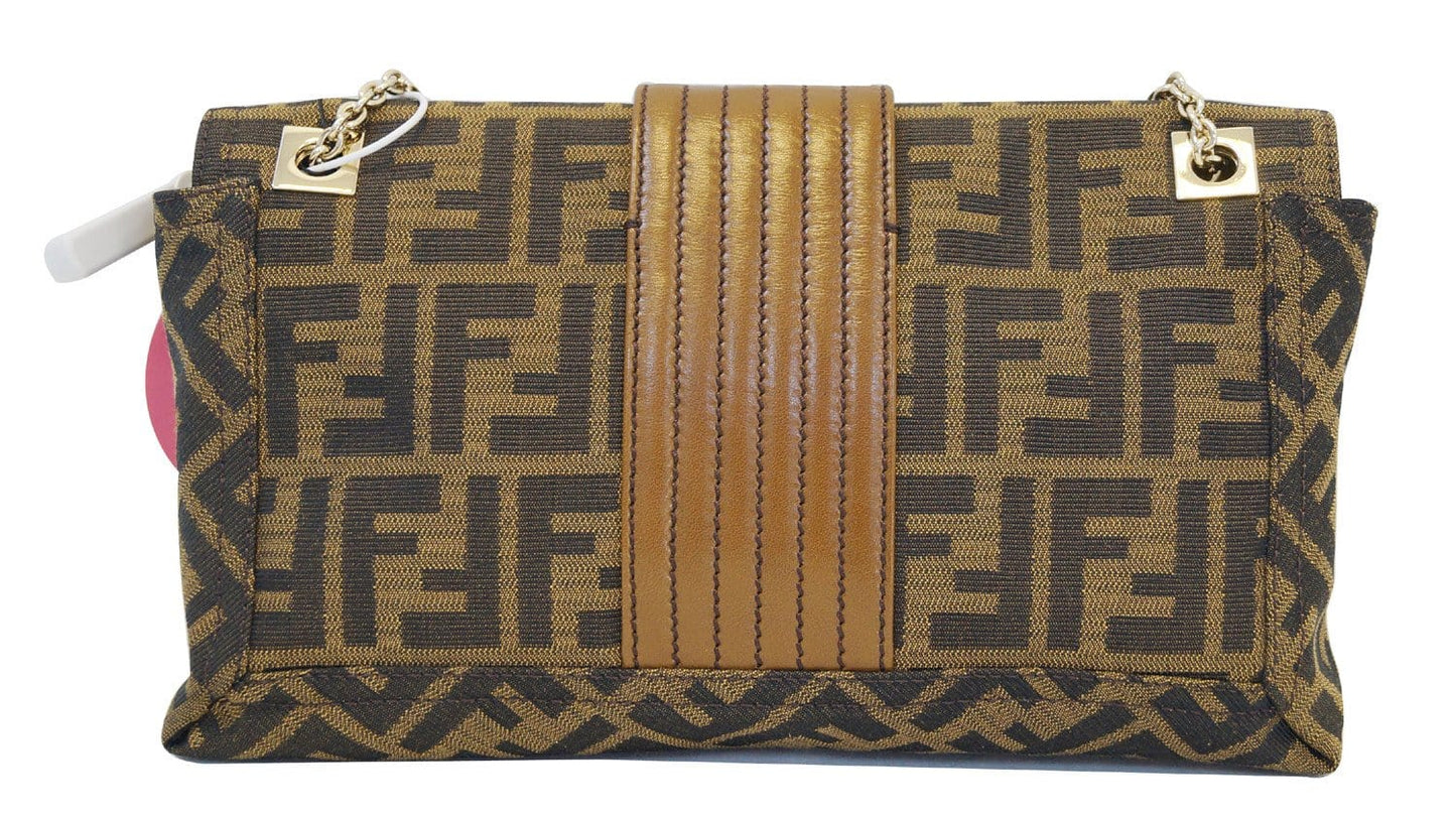 Fendi Zucca Canvas Leather Brown Shoulder Bag - Final Call