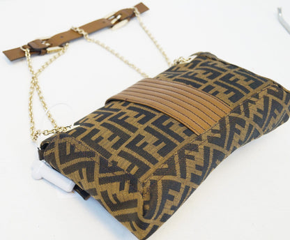Fendi Zucca Canvas Leather Brown Shoulder Bag - Final Call