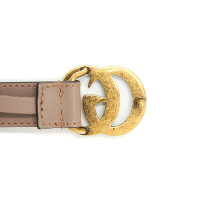 Gucci size85 Leather Belt with Pearl Double G bucket