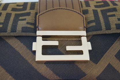 Fendi Zucca Canvas Leather Brown Shoulder Bag - Final Call