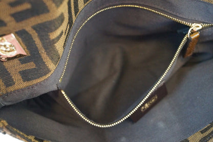Fendi Zucca Canvas Leather Brown Shoulder Bag - Final Call