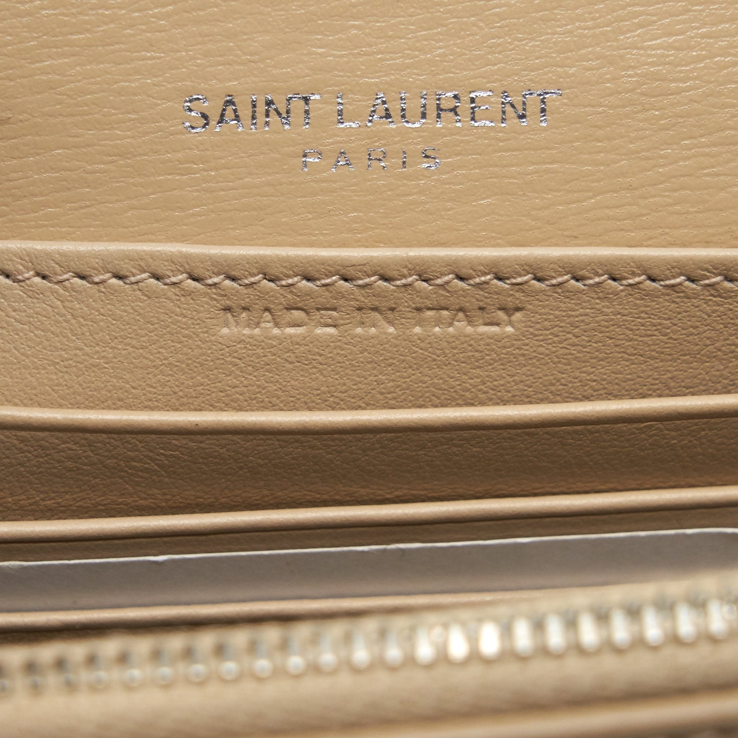 Saint Laurent Mini Sunset Calfskin beige SHW