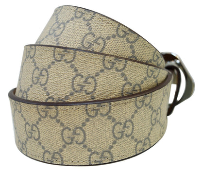Gucci GG Canavs Interlocking G with Square Buckle Belt Size 42