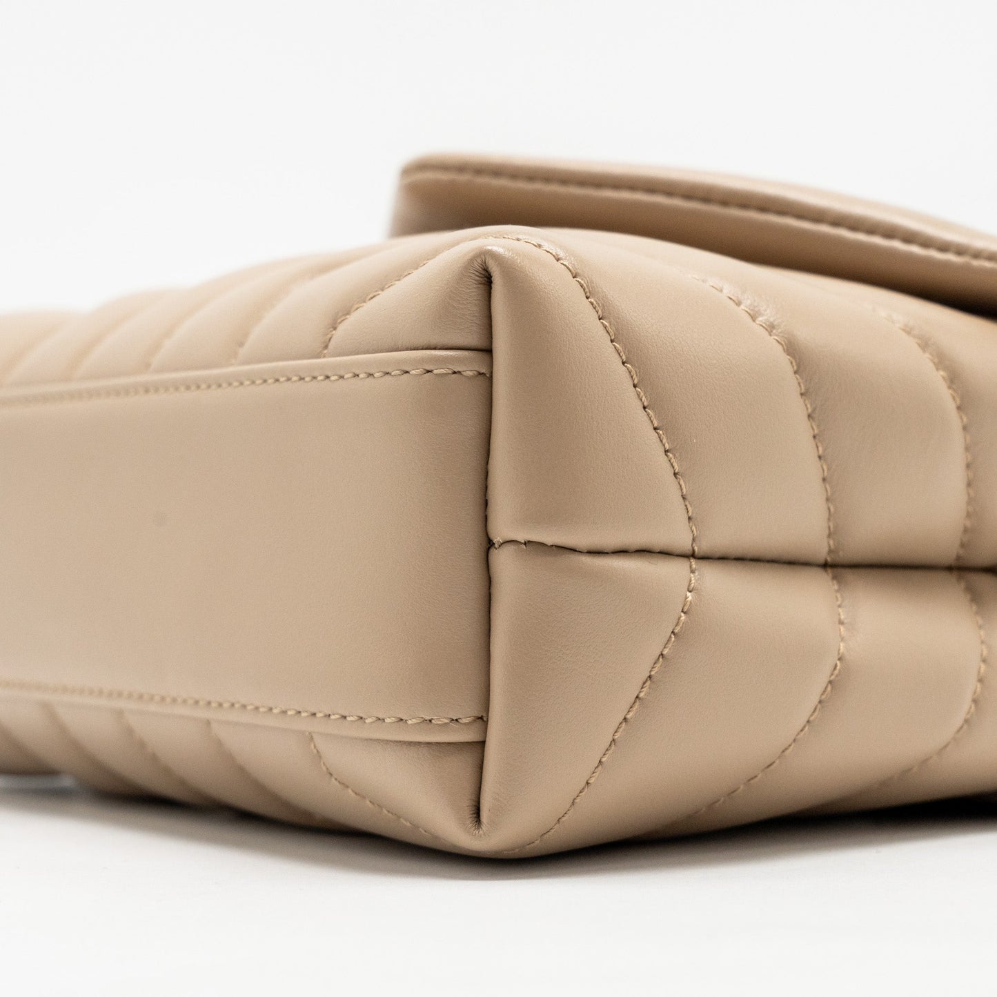 Saint Laurent/YSL Mini Toy Loulou Strap Bag Calfskin Dark Beige GHW