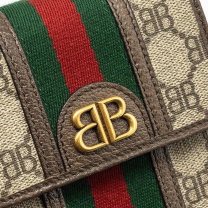 GUCCI x BALENCIAGA The Hacker Project Phone Crossbody Bag Canvas/Leather Brown/Multicolour
