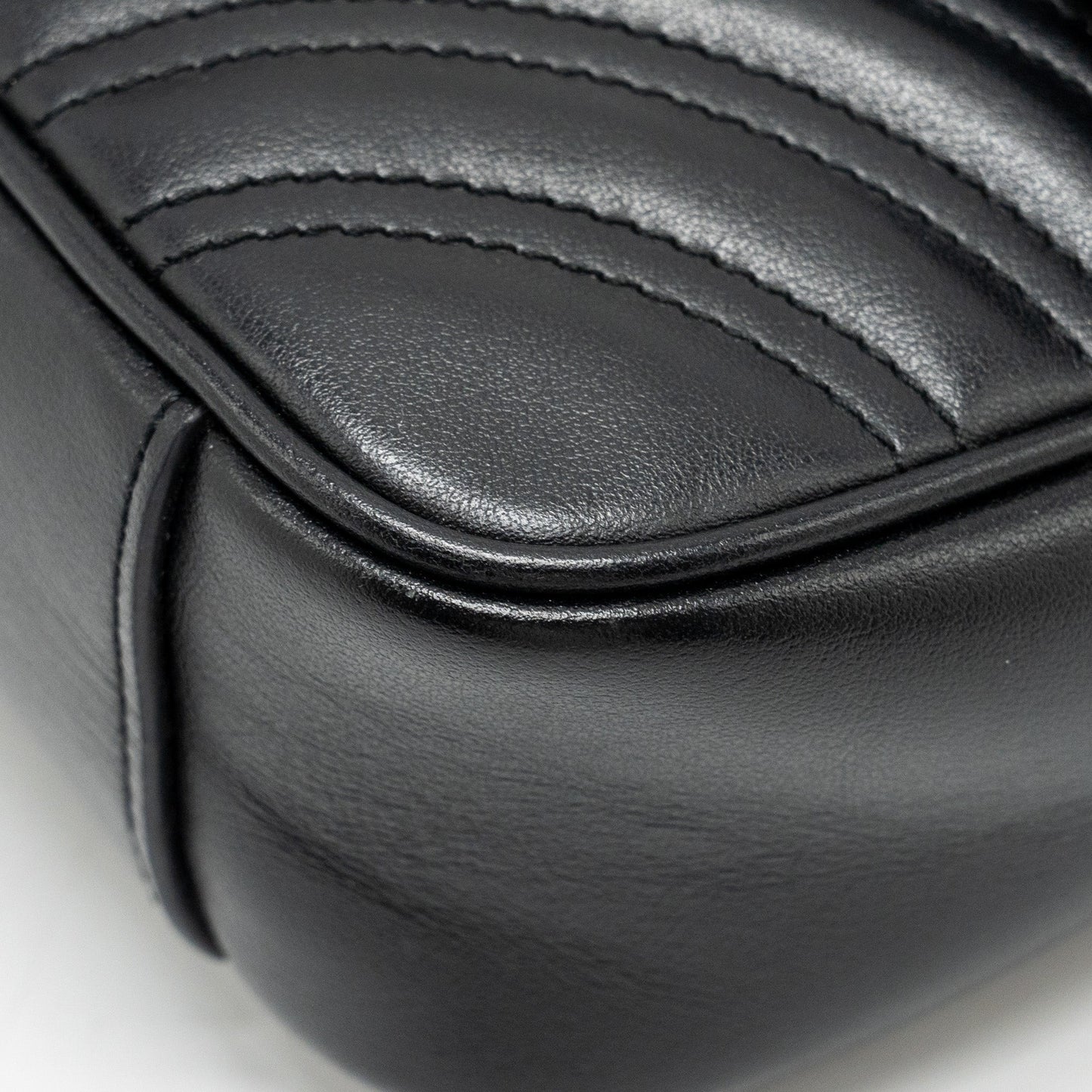 Gucci Mini GG Marmont Shoulder Bag Calfskin Black