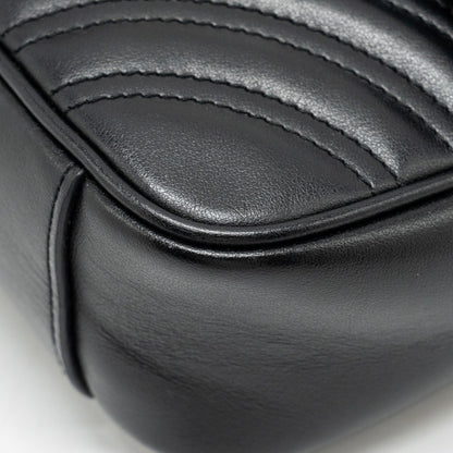 Gucci Mini GG Marmont Shoulder Bag Calfskin Black