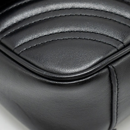 Gucci Mini GG Marmont Shoulder Bag Calfskin Black