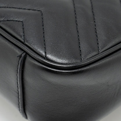 Gucci Mini GG Marmont Shoulder Bag Calfskin Black