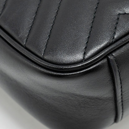 Gucci Mini GG Marmont Shoulder Bag Calfskin Black