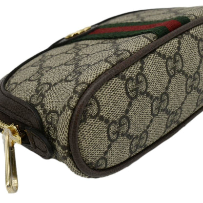 GUCCI Ophidia GG Medium Supreme Canvas Cosmetic Case Beige 625550