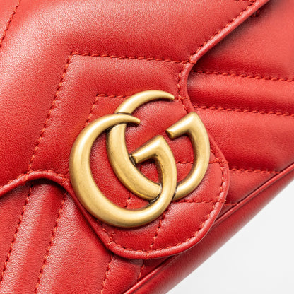 Gucci Super Mini gg Marmont calfskin Red