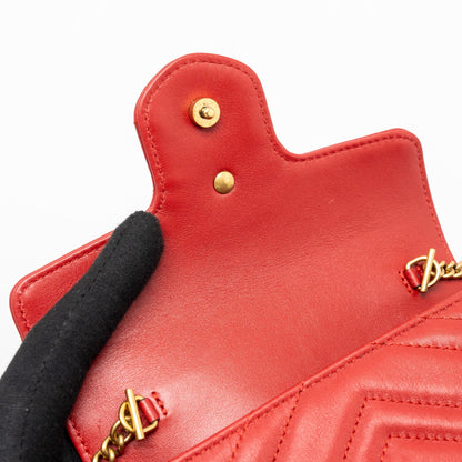 Gucci Super Mini gg Marmont calfskin Red