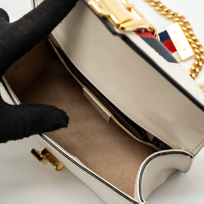 Gucci Mini Sylvie Chain Bag Calfskin White/Multicolour