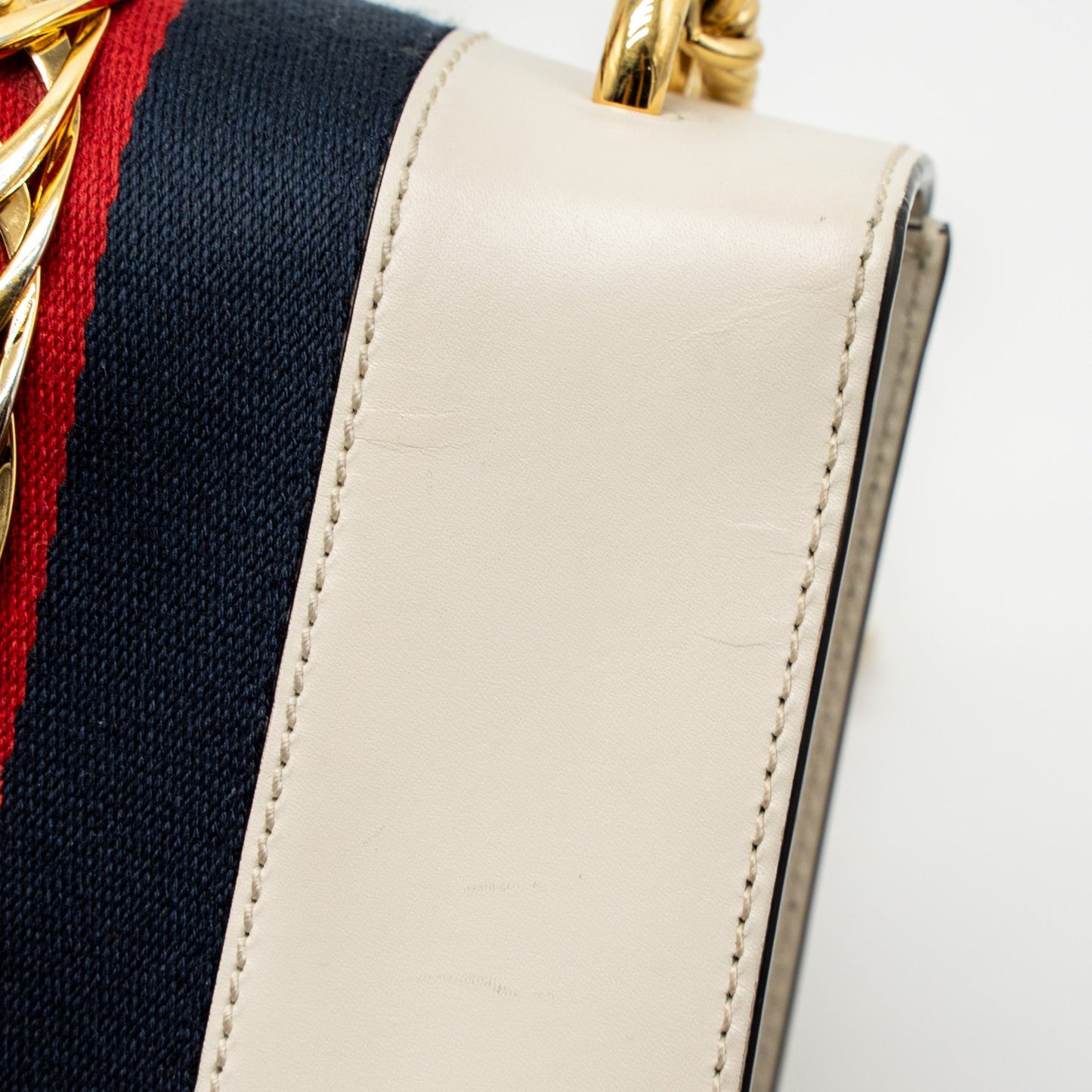 Gucci Mini Sylvie Chain Bag Calfskin White/Multicolour