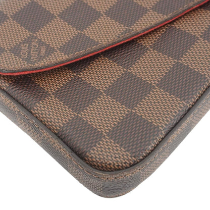 LOUIS VUITTON Felicie Pochette Damier Ebene Crossbody Bag Brown