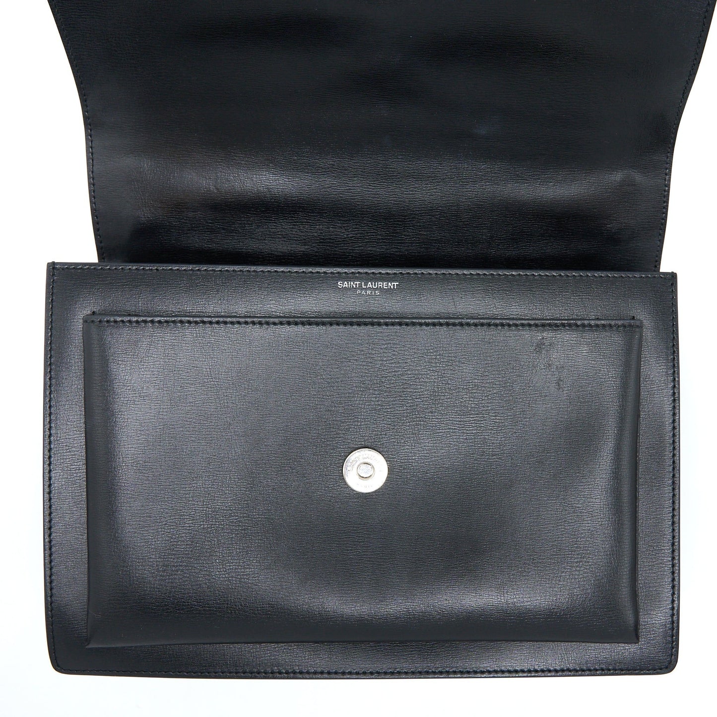 Saint Laurent/YSL Sunset Large Chain Bag Calfskin Black SHW