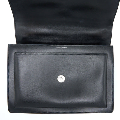 Saint Laurent/YSL Sunset Large Chain Bag Calfskin Black SHW