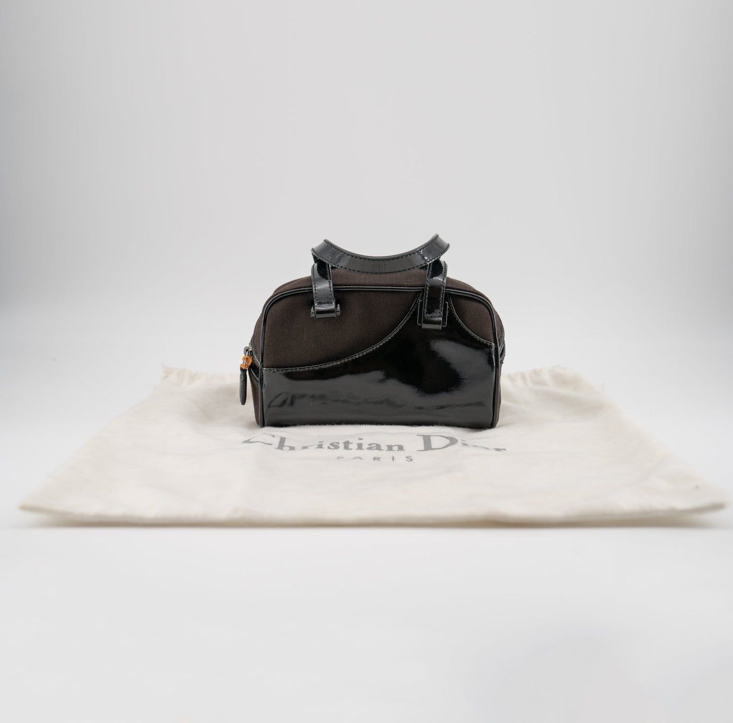 Christian Dior mini brown canvas handbag