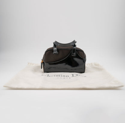 Christian Dior mini brown canvas handbag