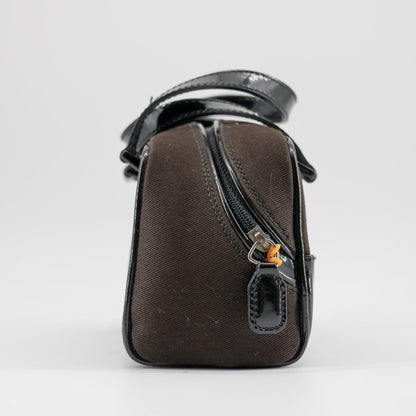 Christian Dior mini brown canvas handbag