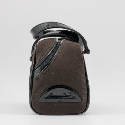 Christian Dior mini brown canvas handbag