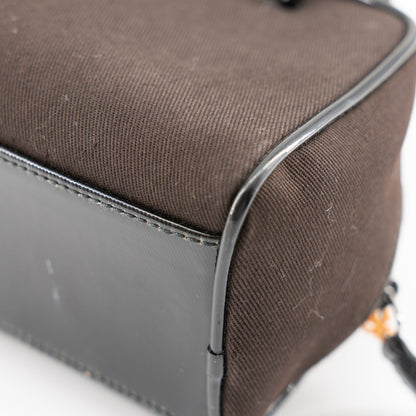 Christian Dior mini brown canvas handbag