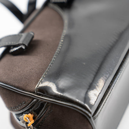 Christian Dior mini brown canvas handbag