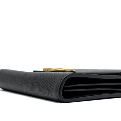 Gucci Marmont Wallet On Chain Calfskin Black Brushed