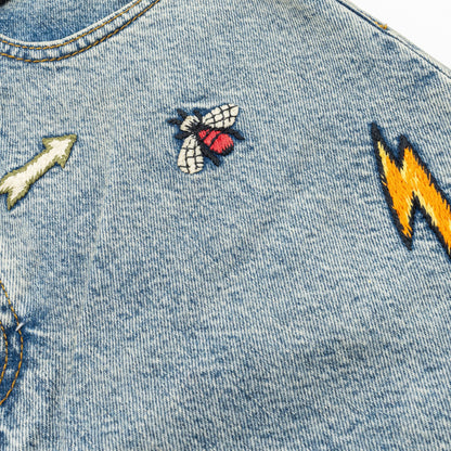 Gucci Size 26 Gucci Symbol Embroidered Denim Jeans Cotton Blue
