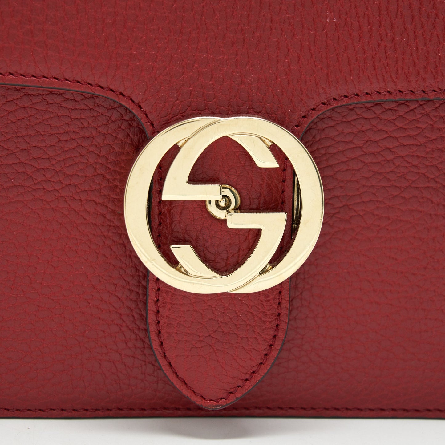 Gucci GG Interlocking Small Chain crossbody Bag Red with L